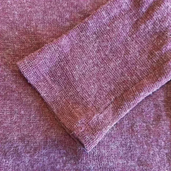 J. Crew | 90’s Mauve Wool Blend Cardigan w/Ruffle Detail - Picture 4 of 6